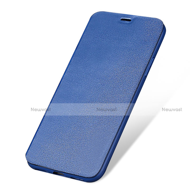 Leather Case Stands Flip Cover L01 for Apple iPhone SE (2020) Blue