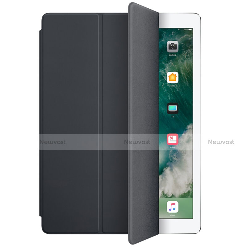 Leather Case Stands Flip Cover L01 for Apple New iPad 9.7 (2017) Black