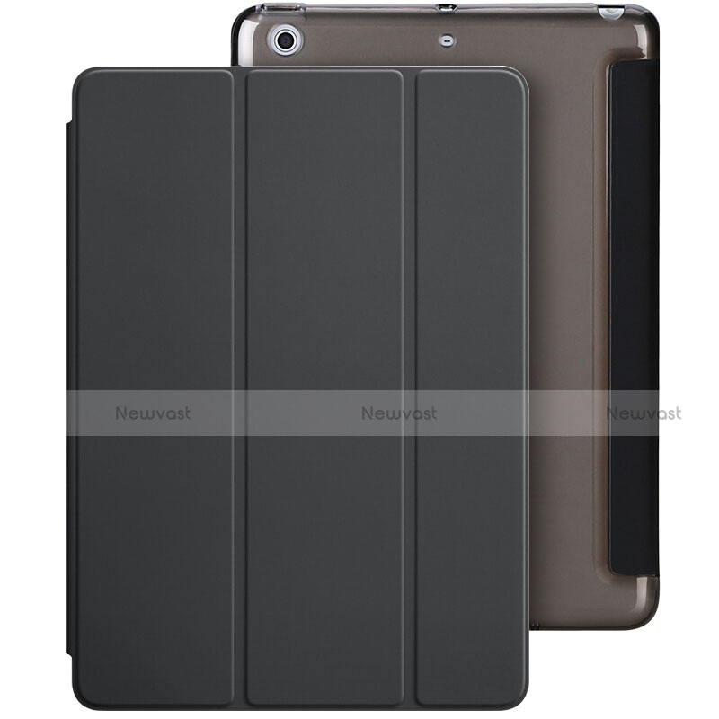 Leather Case Stands Flip Cover L01 for Apple New iPad 9.7 (2018) Black