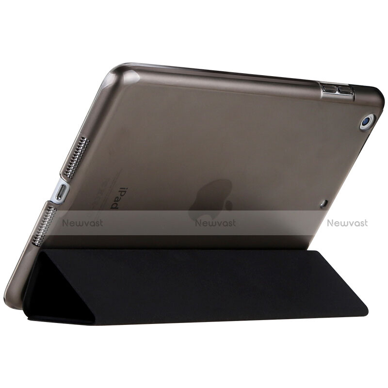 Leather Case Stands Flip Cover L01 for Apple New iPad 9.7 (2018) Black