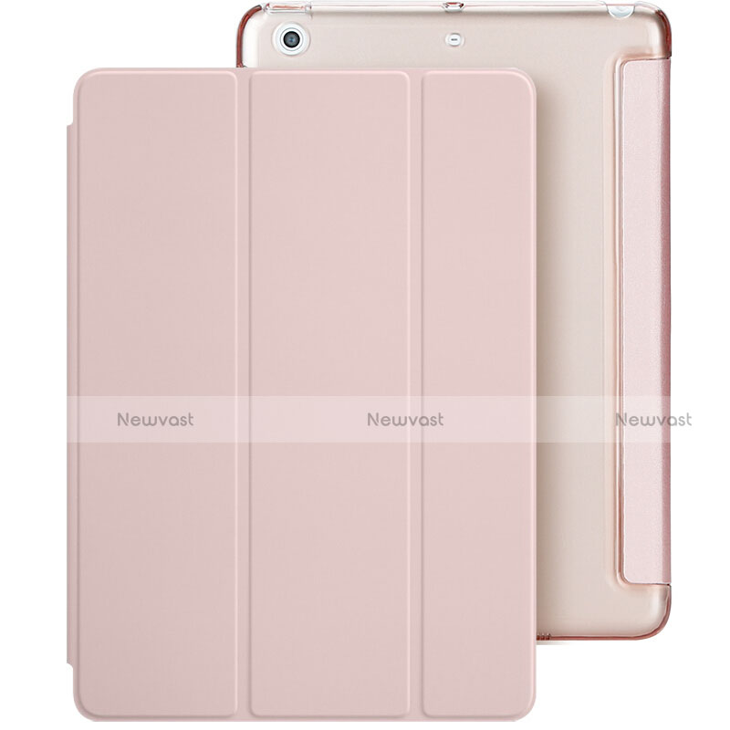 Leather Case Stands Flip Cover L01 for Apple New iPad 9.7 (2018) Pink