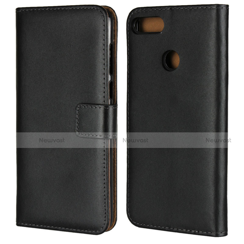 Leather Case Stands Flip Cover L01 for Huawei Enjoy 8 Plus Black