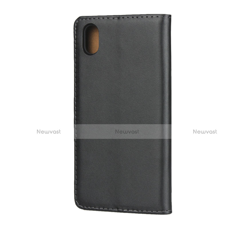 Leather Case Stands Flip Cover L01 for Huawei Enjoy 8S Black