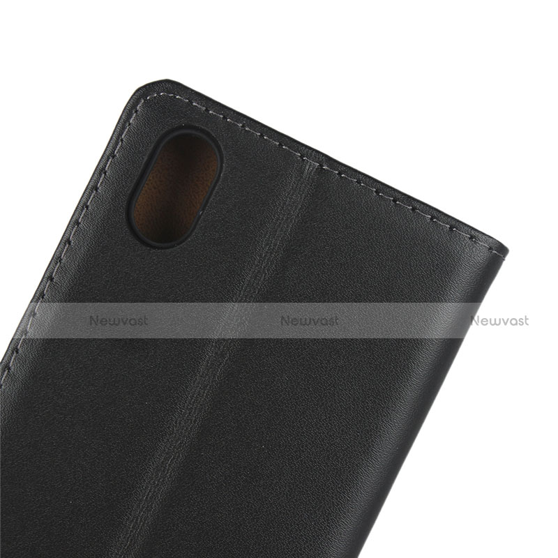 Leather Case Stands Flip Cover L01 for Huawei Enjoy 8S Black