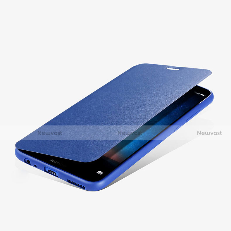 Leather Case Stands Flip Cover L01 for Huawei G10 Blue