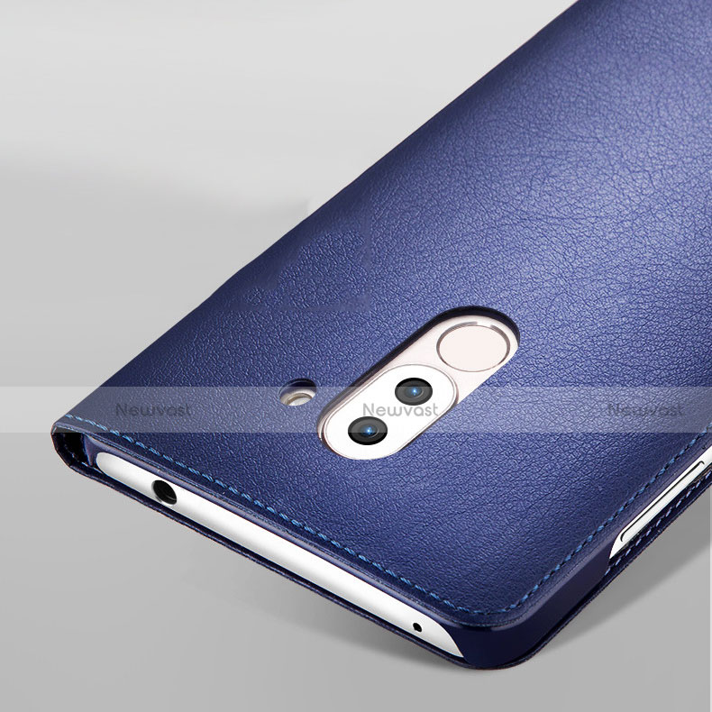 Leather Case Stands Flip Cover L01 for Huawei Honor 6X Pro Blue