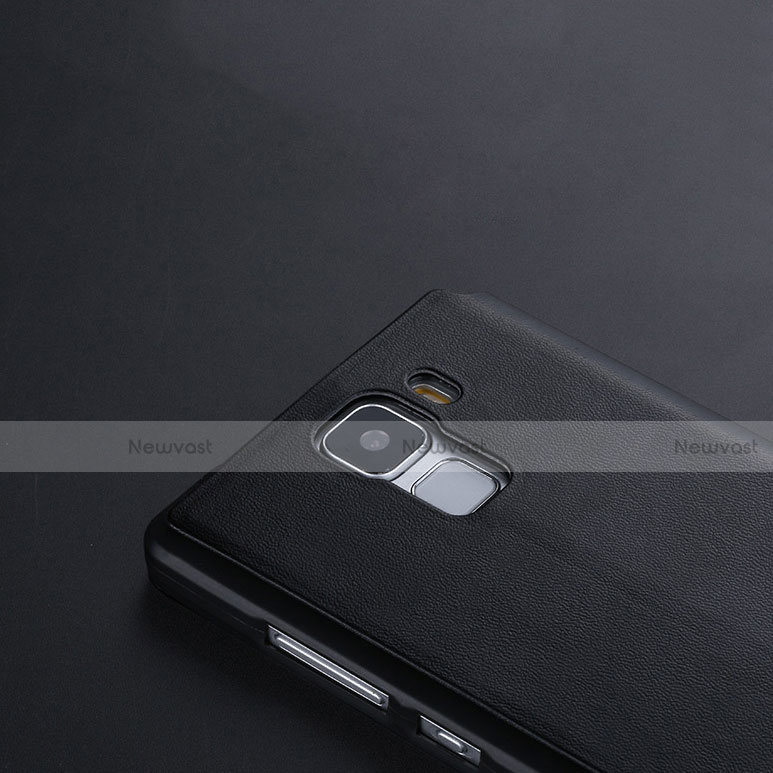 Leather Case Stands Flip Cover L01 for Huawei Honor 7 Dual SIM Black