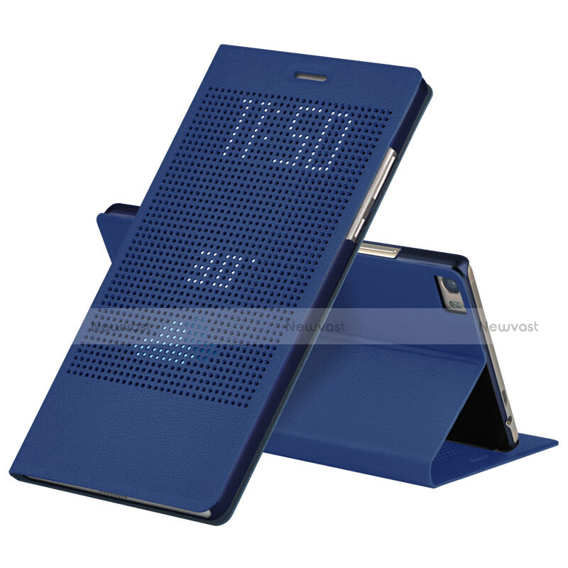 Leather Case Stands Flip Cover L01 for Huawei Honor Note 8 Blue