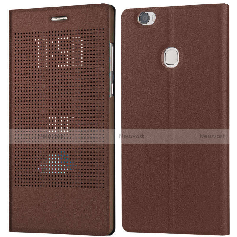 Leather Case Stands Flip Cover L01 for Huawei Honor Note 8 Brown