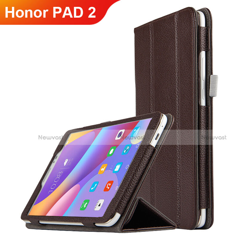 Leather Case Stands Flip Cover L01 for Huawei Honor Pad 2 Brown