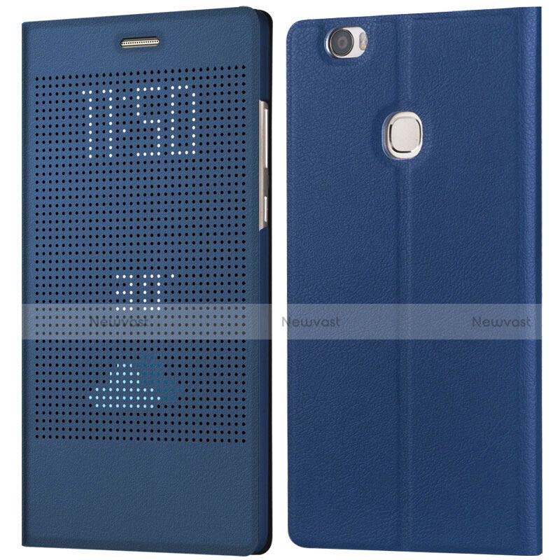 Leather Case Stands Flip Cover L01 for Huawei Honor V8 Max Blue