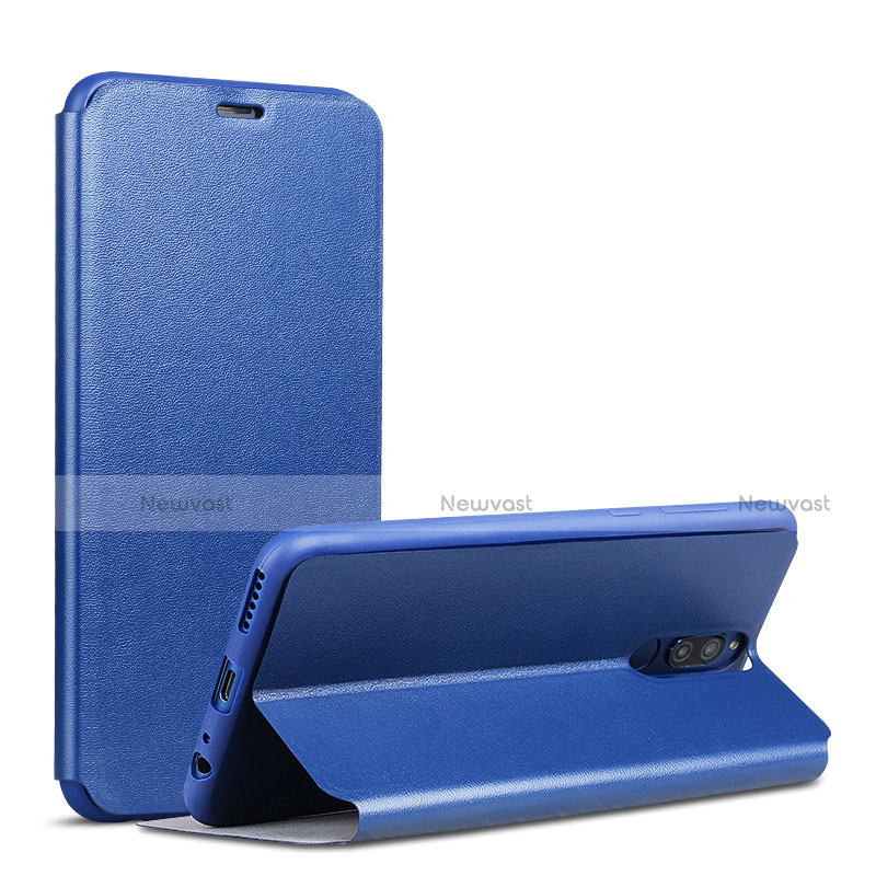 Leather Case Stands Flip Cover L01 for Huawei Mate 10 Lite Blue