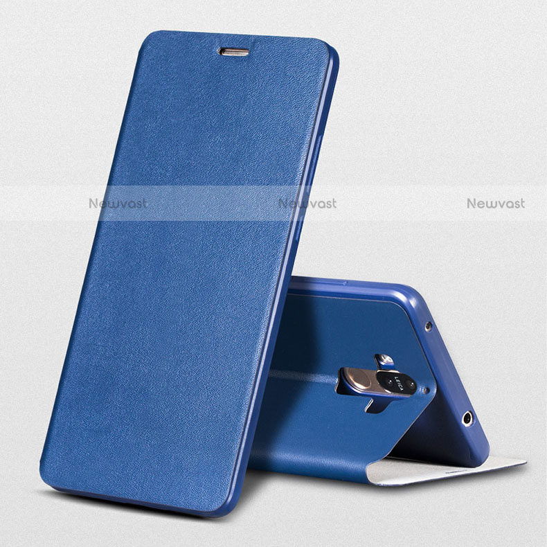 Leather Case Stands Flip Cover L01 for Huawei Mate 9 Blue