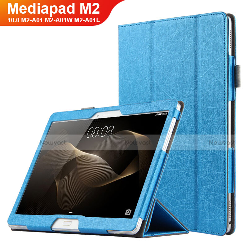 Leather Case Stands Flip Cover L01 for Huawei MediaPad M2 10.0 M2-A01 M2-A01W M2-A01L Blue