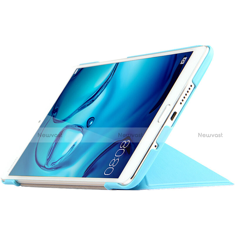 Leather Case Stands Flip Cover L01 for Huawei MediaPad M3 Blue