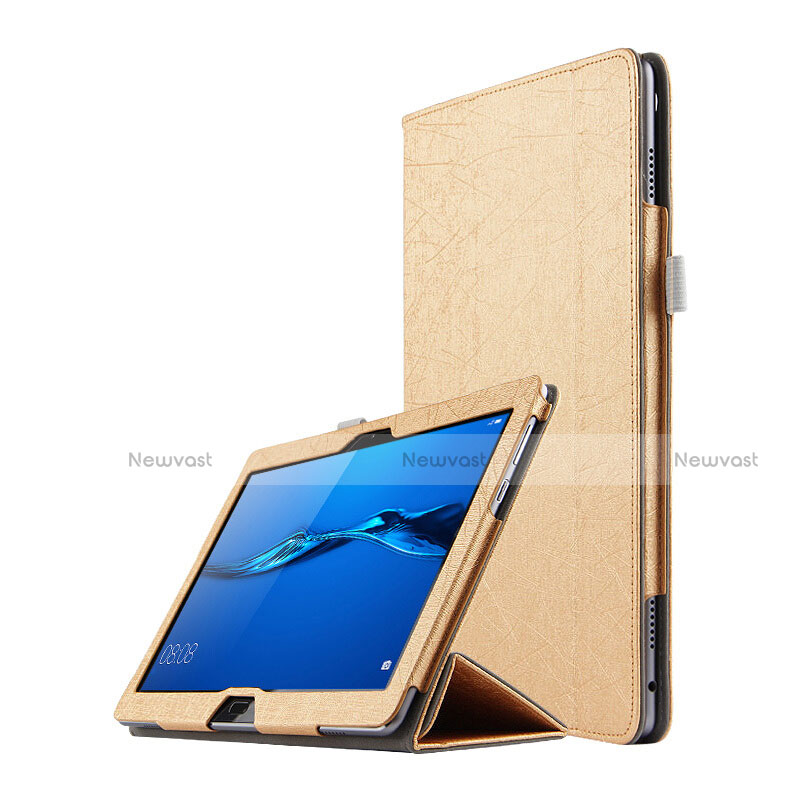 Leather Case Stands Flip Cover L01 for Huawei MediaPad M3 Lite 10.1 BAH-W09 Gold