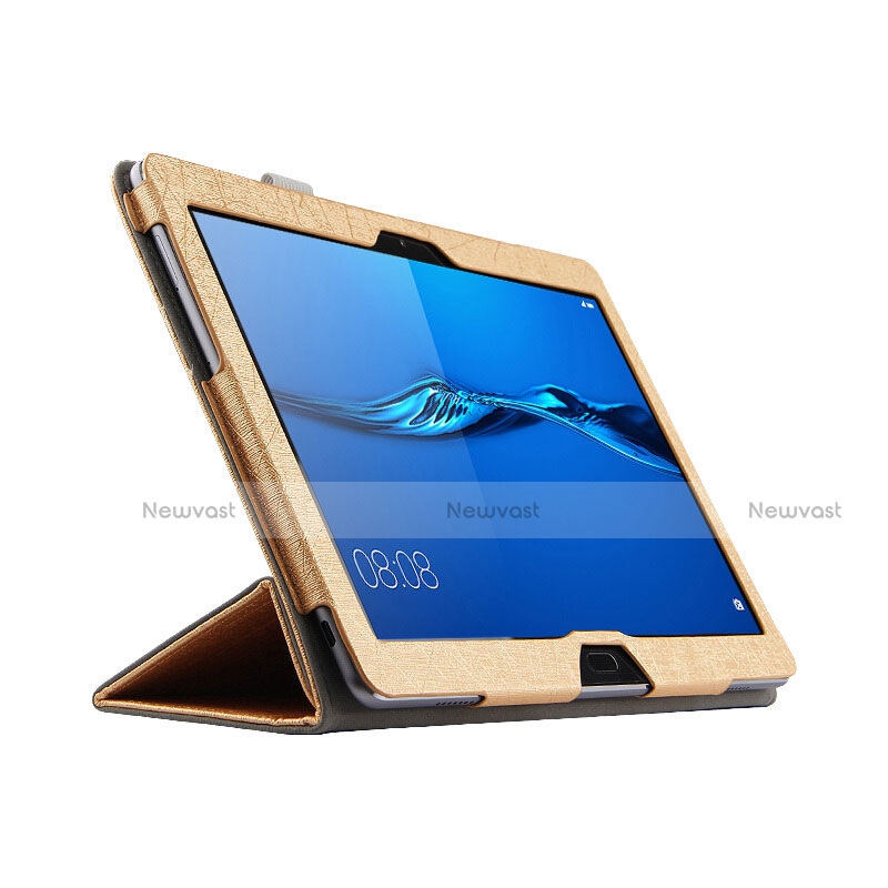 Leather Case Stands Flip Cover L01 for Huawei MediaPad M3 Lite 10.1 BAH-W09 Gold