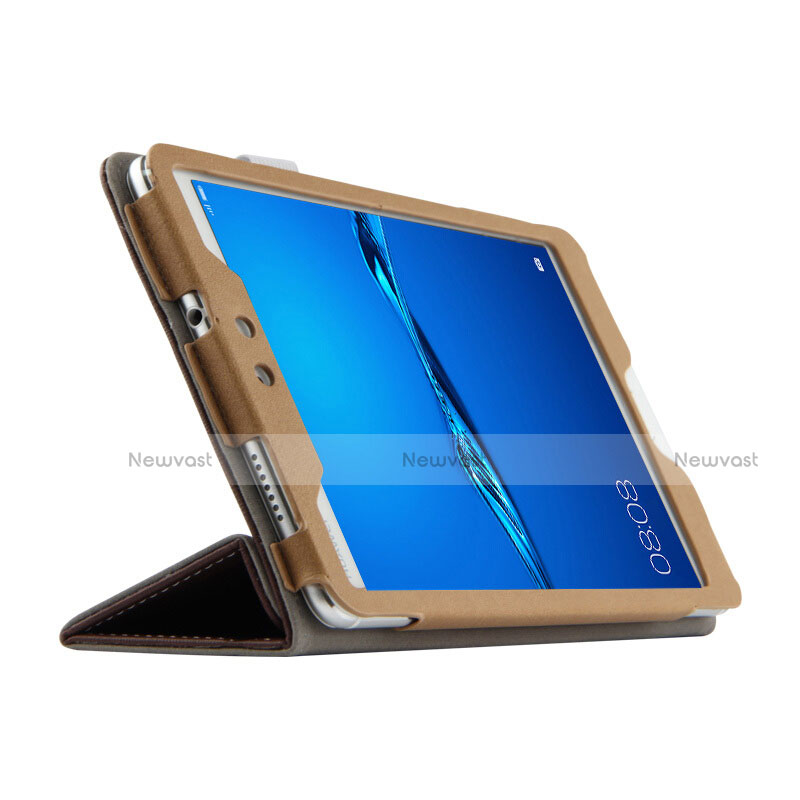 Leather Case Stands Flip Cover L01 for Huawei MediaPad M3 Lite 8.0 CPN-W09 CPN-AL00 Brown