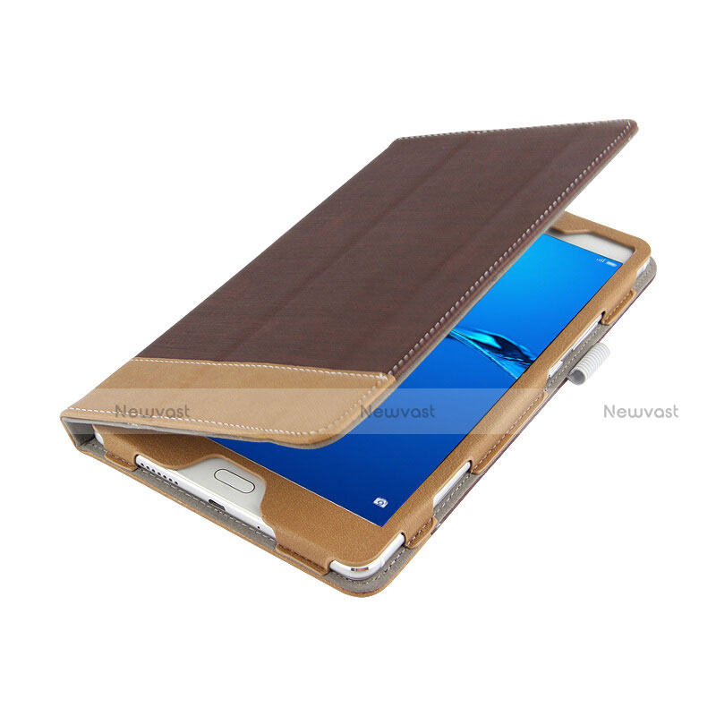 Leather Case Stands Flip Cover L01 for Huawei MediaPad M3 Lite 8.0 CPN-W09 CPN-AL00 Brown