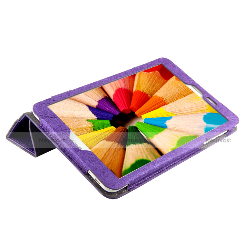 Leather Case Stands Flip Cover L01 for Huawei Mediapad T1 7.0 T1-701 T1-701U Purple