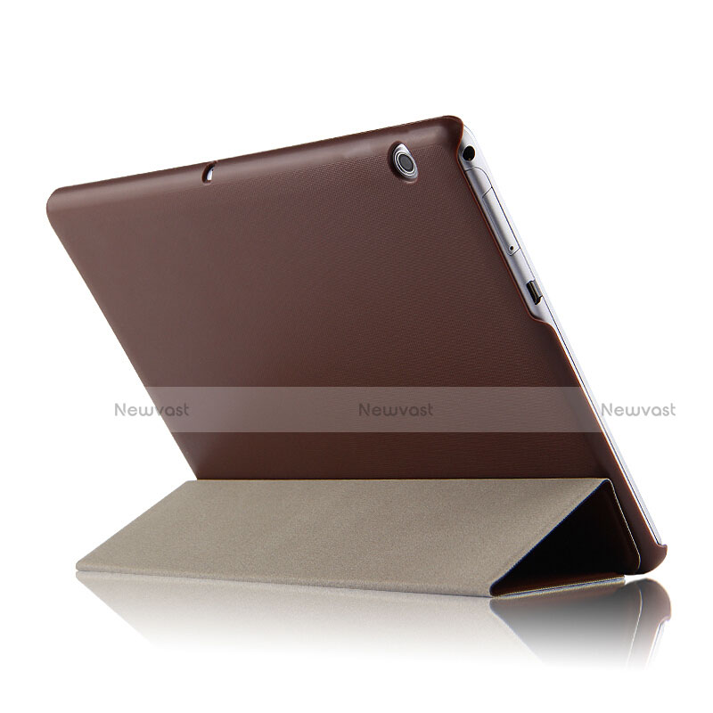 Leather Case Stands Flip Cover L01 for Huawei MediaPad T3 10 AGS-L09 AGS-W09 Brown