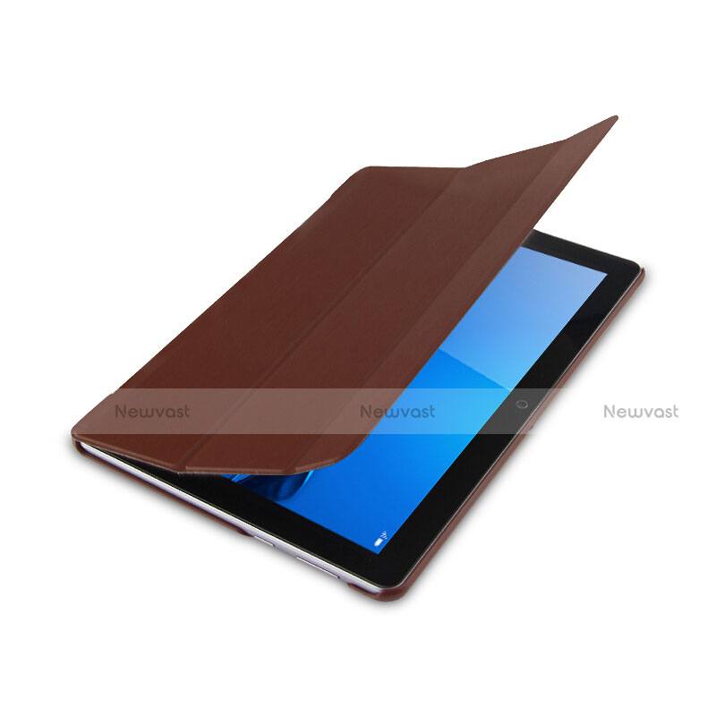 Leather Case Stands Flip Cover L01 for Huawei MediaPad T3 10 AGS-L09 AGS-W09 Brown