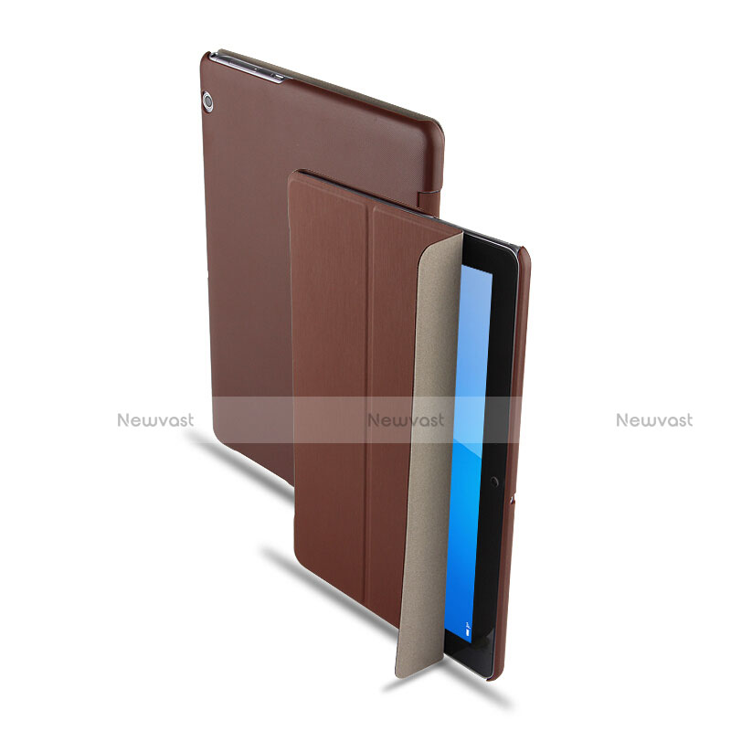 Leather Case Stands Flip Cover L01 for Huawei MediaPad T3 10 AGS-L09 AGS-W09 Brown