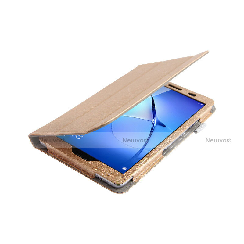 Leather Case Stands Flip Cover L01 for Huawei MediaPad T3 8.0 KOB-W09 KOB-L09 Gold