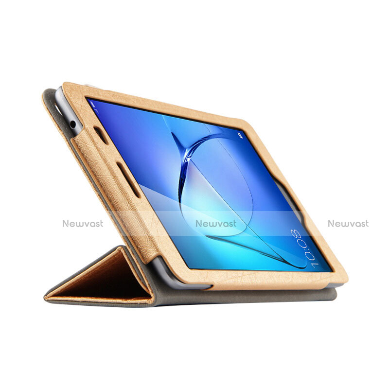 Leather Case Stands Flip Cover L01 for Huawei MediaPad T3 8.0 KOB-W09 KOB-L09 Gold