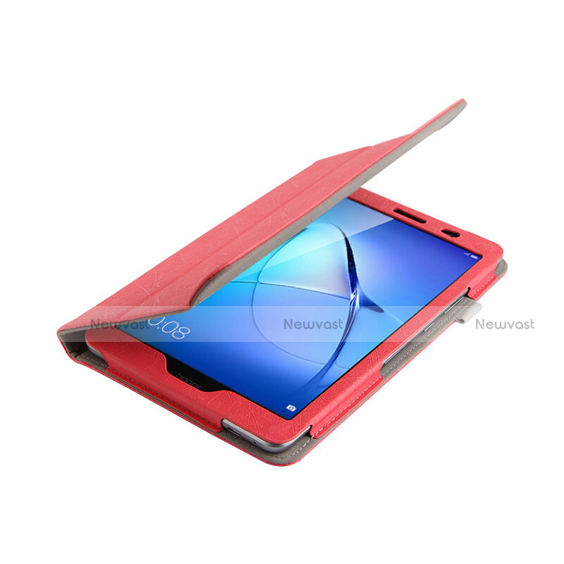 Leather Case Stands Flip Cover L01 for Huawei MediaPad T3 8.0 KOB-W09 KOB-L09 Red