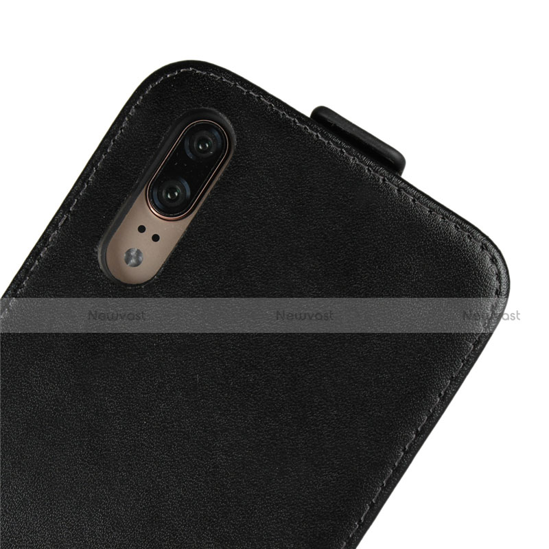 Leather Case Stands Flip Cover L01 for Huawei P20 Black