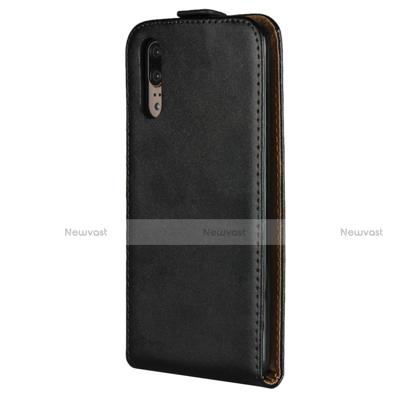 Leather Case Stands Flip Cover L01 for Huawei P20 Black