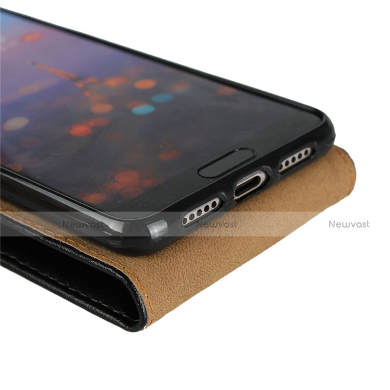 Leather Case Stands Flip Cover L01 for Huawei P20 Black