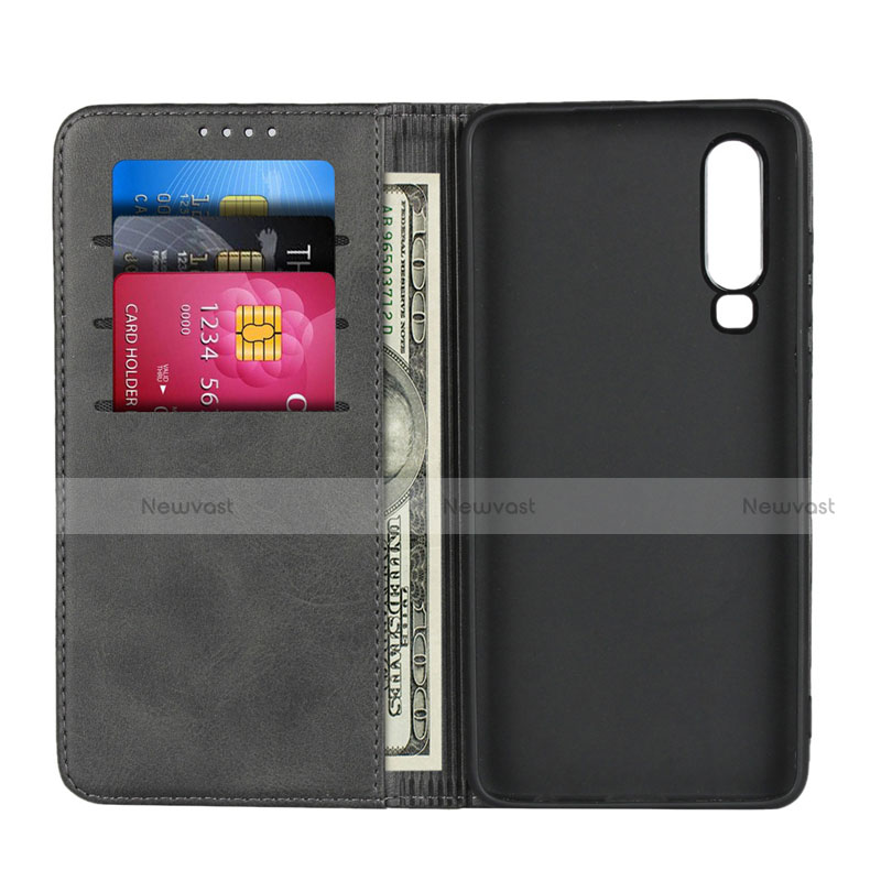 Leather Case Stands Flip Cover L01 for Huawei P30 Black