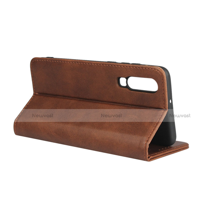 Leather Case Stands Flip Cover L01 for Huawei P30 Brown