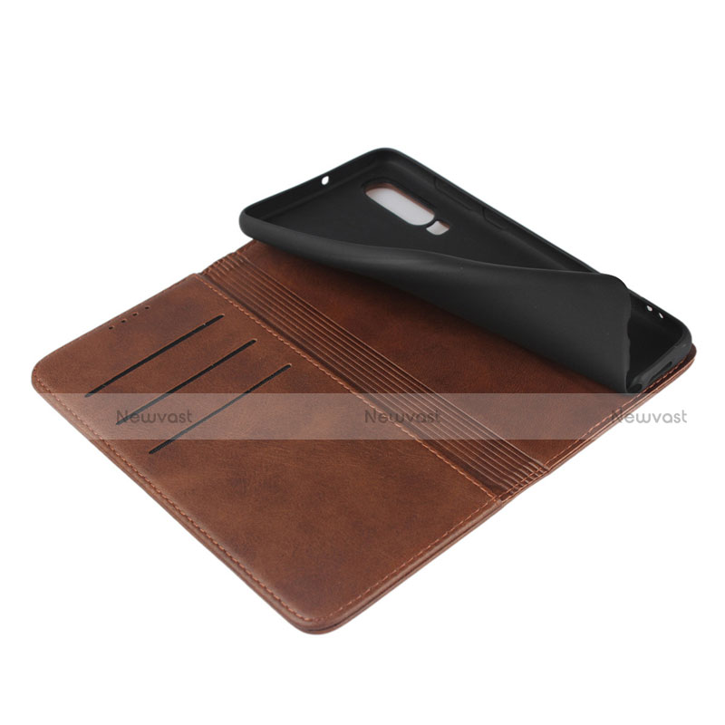 Leather Case Stands Flip Cover L01 for Huawei P30 Brown