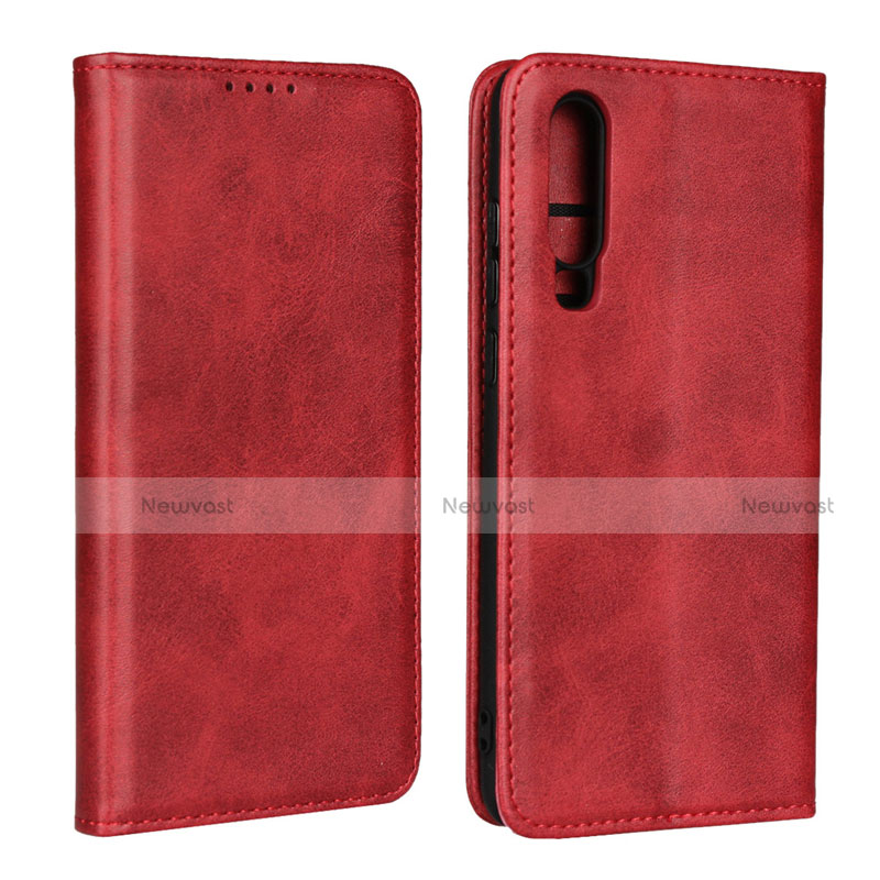 Leather Case Stands Flip Cover L01 for Huawei P30 Red