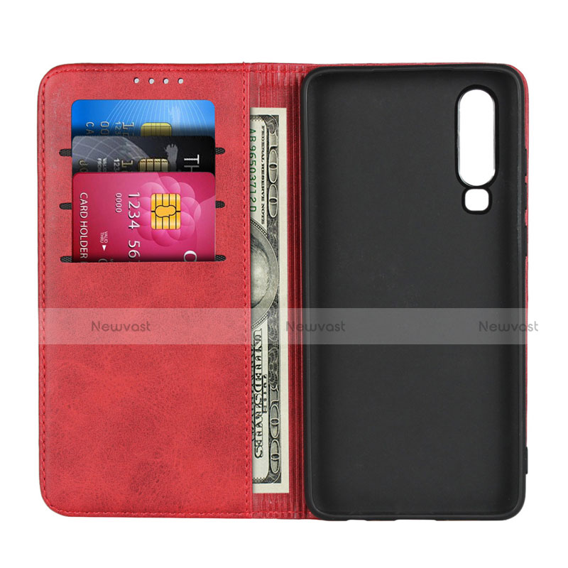 Leather Case Stands Flip Cover L01 for Huawei P30 Red