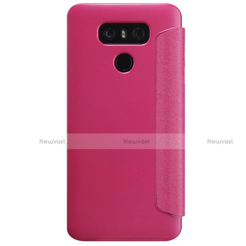 Leather Case Stands Flip Cover L01 for LG G6 Red