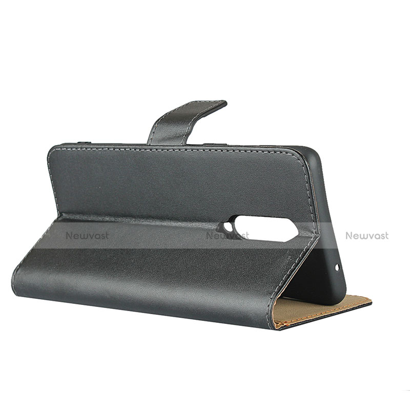 Leather Case Stands Flip Cover L01 for OnePlus 8 Black