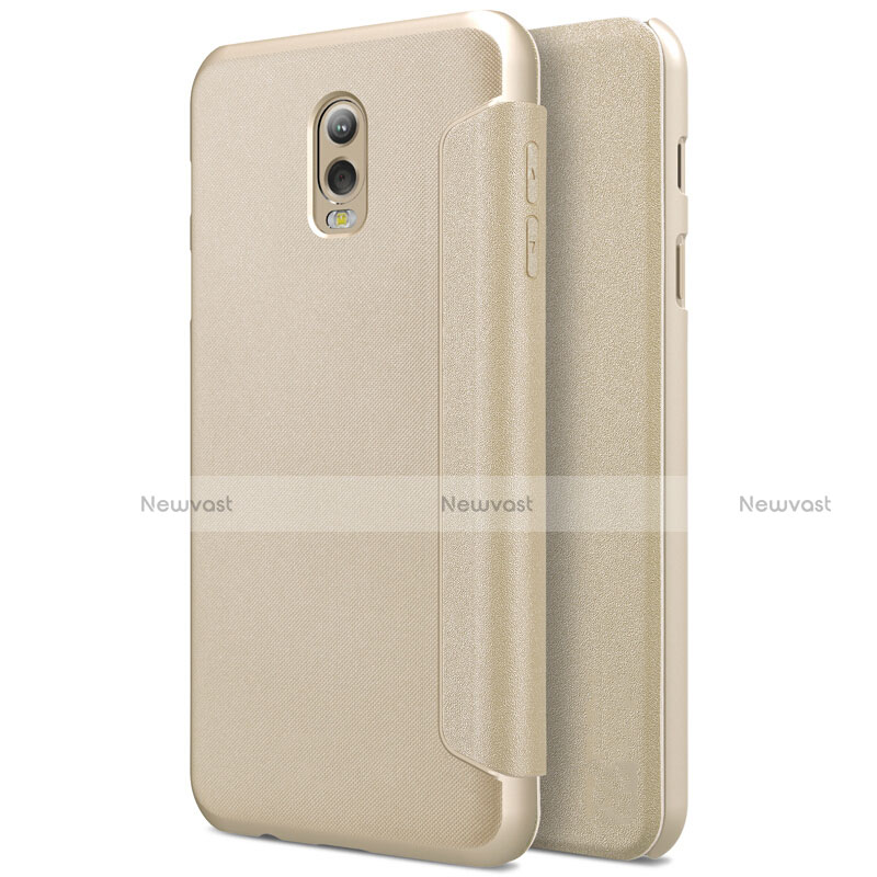 Leather Case Stands Flip Cover L01 for Samsung Galaxy C8 C710F Gold