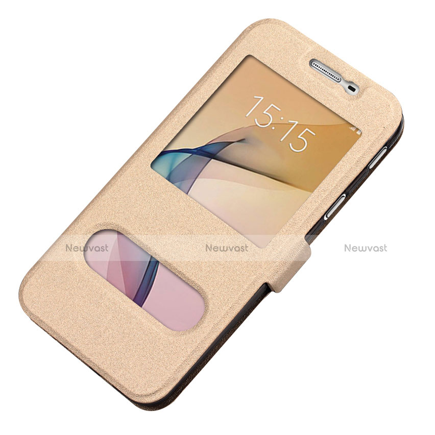 Leather Case Stands Flip Cover L01 for Samsung Galaxy J5 (2017) Duos J530F Gold