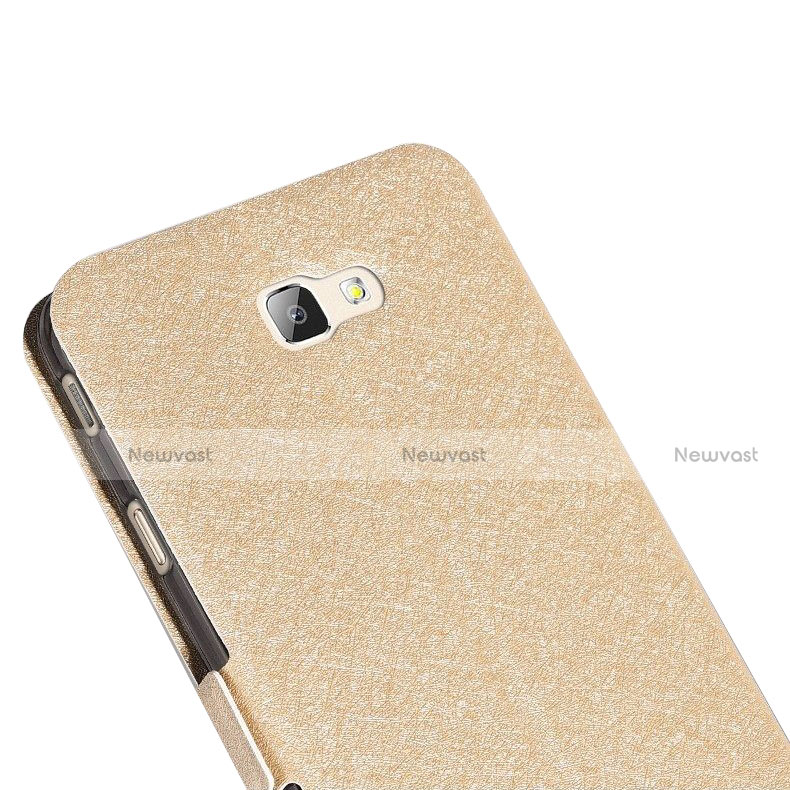 Leather Case Stands Flip Cover L01 for Samsung Galaxy J5 Prime G570F Gold