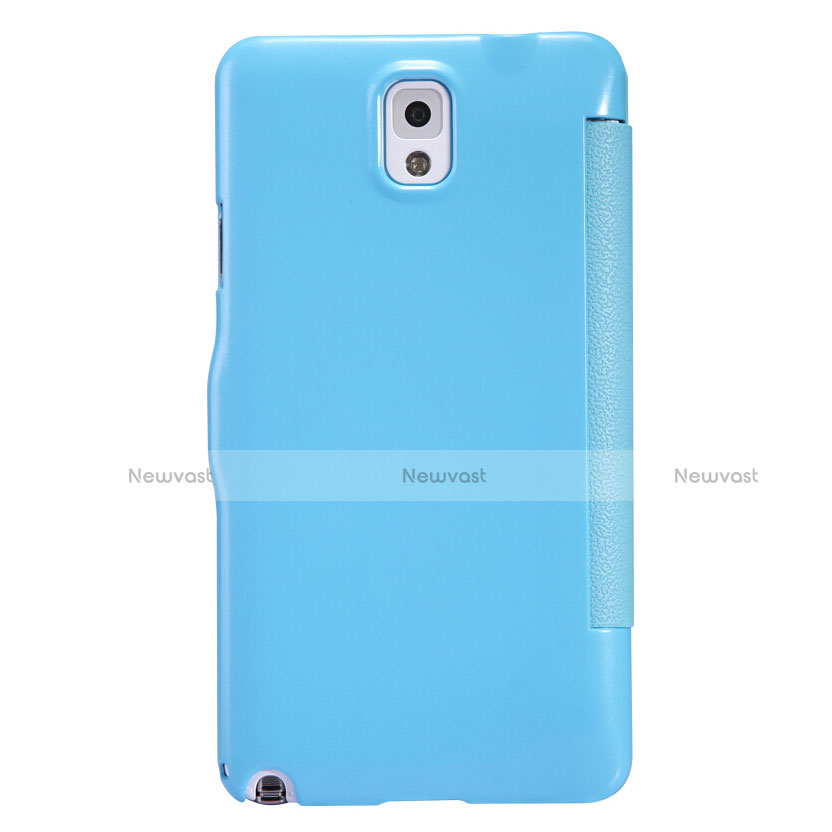 Leather Case Stands Flip Cover L01 for Samsung Galaxy Note 3 N9000 Blue