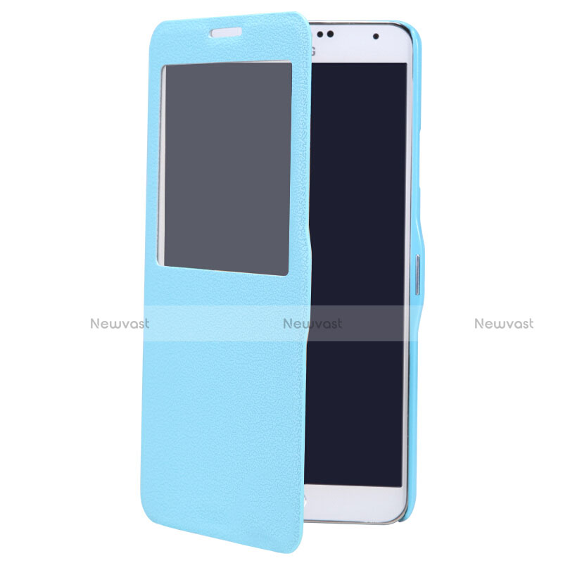 Leather Case Stands Flip Cover L01 for Samsung Galaxy Note 3 N9000 Blue