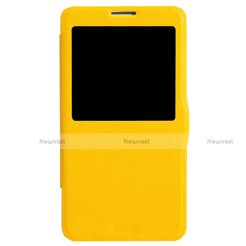 Leather Case Stands Flip Cover L01 for Samsung Galaxy Note 3 N9000 Yellow