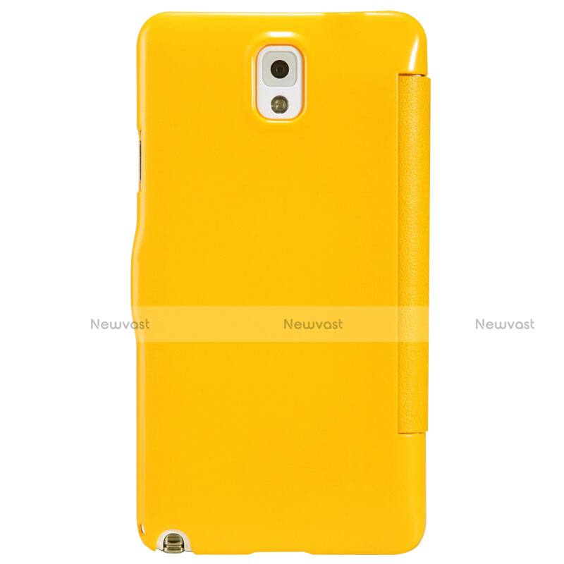 Leather Case Stands Flip Cover L01 for Samsung Galaxy Note 3 N9000 Yellow