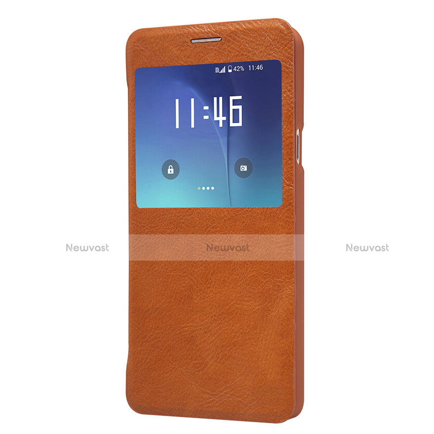 Leather Case Stands Flip Cover L01 for Samsung Galaxy Note 5 N9200 N920 N920F Brown