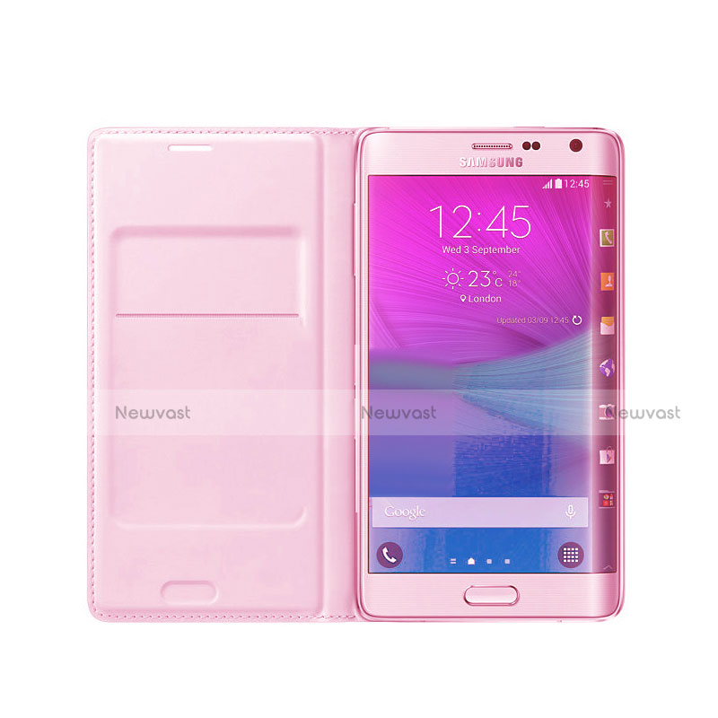 Leather Case Stands Flip Cover L01 for Samsung Galaxy Note Edge SM-N915F Pink