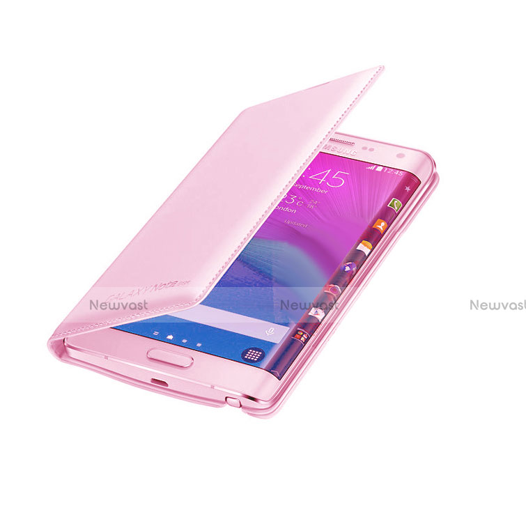 Leather Case Stands Flip Cover L01 for Samsung Galaxy Note Edge SM-N915F Pink